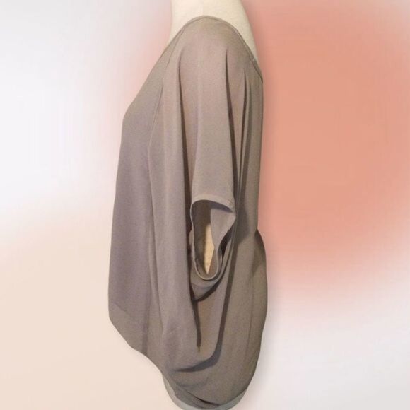 Aritzia Babaton 100% Silk Taupe Dolman Sleeve Evening Blouse M‎ - Picture 4 of 8